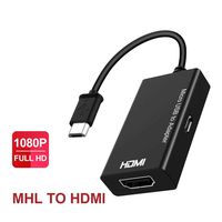 MHL Micro USB to HDMI Cable Adapter, MHL to HDMI 1080P Video Graphic Converter with Video Audio Output for Samsung Galaxy S5 S4 S3 Note 3 Note 2 Note 8 Phones & Tablets with MHL Function (Black)