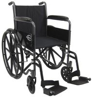 Karman Healthcare LT-800T Deluxe Lightweight Wheelchair with Fixed Armrests, Silver Vein, 18" Seat Width