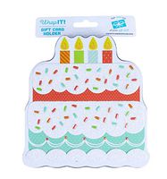 Wrap IT Cake Shaped Gift Card Holder Tin, 4.5 x 5 x .75 Inches, 1-Pack