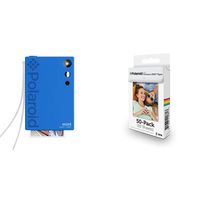 Polaroid Mint Instant Camera with Zink Zero Ink Printing Technology (Blue) with Polaroid 2x3ʺ Premium Zink Zero Photo Paper 50-Pack