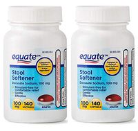 Equate - Stool Softener 100 mg, 140 Capsules (Compare to Colace) (2)