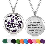 WPFdesign Stainless Steel Floral Aroma Therapy Aromatherapy Essential Oil Diffuser Necklace Locket Pendant (Style 14)