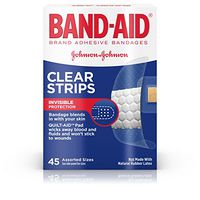 Band-Aid Brand Clear Strips Bandages, Assorted Sizes for discreet First Aid, Assorted Sizes, 45 ct