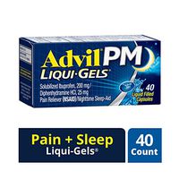Advil PM Liqui-Gels (40 Count) Pain Reliever/Nighttime Sleep Aid Liquid Filled Capsules, 200mg Ibuprofen, 25mg Diphenhydramine