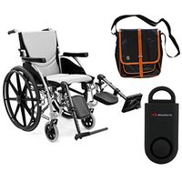 Karman S-Ergo 115 Ultra Lightweight Ergonomic Wheelchair | Seat Size 18" X 17" | Upgraded to Elevating Legrests | Fixed Wheels and Mag Wheels in Silver & Free Black Safety Alarm!