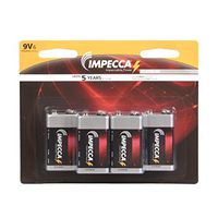 IMPECCA 9 Volt Batteries, All Purpose Alkaline Battery (6-Pack) High Performance, Long Lasting 9V Battery, and Leak Resistant 6-Count 6LR61 - Platinum Series