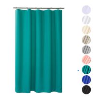 Plastic Shower Curtain, 36" W x 72" H EVA 8G Shower Curtain with Heavy Duty Stones and 6 Rust-Resistant Grommet Holes, Waterproof Thick Bathroom Plastic Shower Curtains Without Chemical Odor-Turquoise