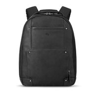 Solo Reade Vintage Leather Backpack. Fully Padded 15.6-Inch Laptop Compartment. Men's or Women's Backpack for Travel Office Bag, School Bag - Black