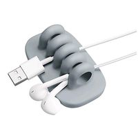 Cord Organizer with 4 Slots Cable Organizer Self Adhesive Cable Management (Grey)