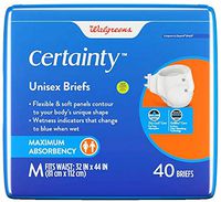 Walgreens Certainty Fitted Briefs, Medium, 40 ea