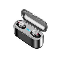 Queind Mini Wireless Bluetooth Headset in-Ear Earphone LED Display with Power Bank Headphones