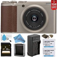 Fujifilm XF 10 Digital Camera (Gold) + NPW-95 Replacement Lithium Ion Battery + External Rapid Charger + 128GB SDXC Card + Memory Card Wallet + Card Reader + Fibercloth Bundle