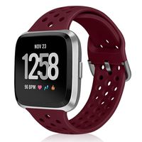 XFYELE Sport Band Compatible with Fitbit Versa/Versa 2/Versa Lite/SE, Soft Breathable Silicone Strap Replacement Wristband with Multiple Colors for Men Women (Dark Red)