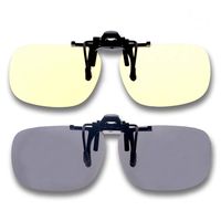 Shileded Blue Light Filter Clip On Glasses, Blue Light Blocking Computer/Gamer Glasses Flip Up Anti Eye Strain UV Protection with Amber Tint Lens-FDA Registered(Yellow+Black)