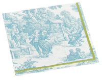 Entertaining with Caspari Festive Toile Set of 20 Paper Lunch Napkins, Turquoise