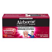 Airborne Immune Support Supplement with Herbs, Vitamins & Minerals Very Berry: 36 Effervescent Tablets