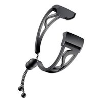 BIYATE Bling Bands Compatible for Fitbit Charge 3 Bands & Charge3 SE, Fancy Jewelry Bangle Cuff Adjustable Stainless Steel iWacth Bands Womens Pendant Tassel Clasp for Fitbit Charge 3