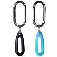 MiPhee 2-Pack Silicone Case for Pokemon Go-Tcha with Oval Carabiner Keychain, Black+Blue