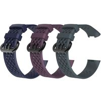 ZSZCXD Compatible for Fitbit Charge 3, New Soft Silicone Replacement WatchBand Strap Band Wristband for Fitbit Charge 3 (3Pcs,002, Small)