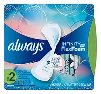 Always Pads Size 2 Infinity With Flex Foam 16 Count Heavy Flow (3 Pack)