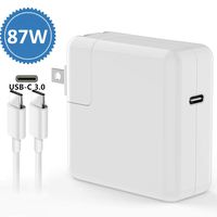 87W USB-C Power Adapter Charger, Fast USB Type-c Laptop Charger Compatible with MacBook Pro 15" A1707 Mac Book Pro 13" A1706 A1708, with 6.5Ft USB-C Charge Cable.