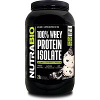 NutraBio 100% Whey Protein Isolate (Cookies and Cream, 2 Pounds)