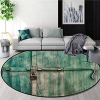 RUGSMAT Industrial Anti-Skid Area Rug,Old Closed Door Oriental Floor and Carpets Round-51