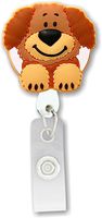 3D Rubber Retractable Badge Holder- Dog