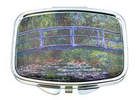 Value Arts Pill Box, Monet Bridge Over Water Lily Pond, 2 Compartments, 2.25 Inches Wide