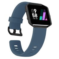 UMAXGET Compatible with Fitbit Blaze Bands with Metal Frame, Silicone Soft Sport Smartwatch Replacement Wristband for Men Women, Slate Band with Black Frame