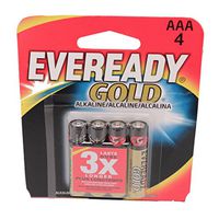 Eveready 03007 - AAA Cell 1.5 volt Gold Alkaline Battery (4 pack) (A92BP-4)