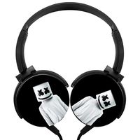 Marsh-Mello Wired Headsets Headphones Lightweight Axis Rotation Hi-Fi 3D DIY Printing Heavy Bass Stereo Music Game Headset