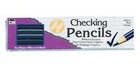 Charles Leonard Checking Pencil, Blue Colored Lead with Eraser, 12/box (65015)