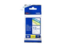 Brother TZe-233 Labelling Tape Cassette, Blue on White, 12 mm (W) x 8 m (L), Laminated, Brother Genuine Supplies