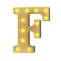 YOUZONE LED Marquee Letters LED Letter Lights Alphabet Light Up Sign Decoration Letters A - Z Symbol & for Wedding Birthday Party Battery Powered Christmas Lamp Night Light Home Bar Decoration (F)