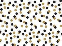 Printed Tissue Paper for Gift Wrapping with Design (Black & Gold Polka Dots on White), 24 Large Sheets (20x30)