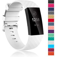 Velavior Waterproof Bands for Fitbit Charge 3 / Charge3 SE, Replacement Wristbands for Women Men Small Large (White, Large)