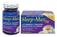 Sleep-Max PM Sleep Aid, Non-Habit Forming, Wake Up Refreshed, Made with Melatonin, Chamomile, Valerian Root and Calcium, Safe, Promotes Relaxation and Sleep, Nature's Night Time Sleep Aid, 30 Capsules