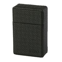 IWIM PU Leather Regular King Size 84mm 84's Cigarette Case - Magnet Lid Unique Luxury Hard Carrying Holder Box Cover Best Blank Solid Color Design for Men and Women Unisex (Black)