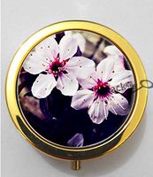 BlackKey Pink Sakura Japanese Cherry Blossom 3-Compartment Decorative Pocket Gift Box Case Organizer for Pill, Color 2 -839