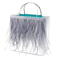Hallmark Signature 5" Small Gift Bag (Gray Feather) for Birthdays, Bridal Showers, Baby Showers and More