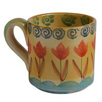 Festa Dinnerware - Small Coffee Mug w/Floral Art Design - Festive Dinnerware made of Italian Dinnerware Set of Flowery Hand Painted Ceramic