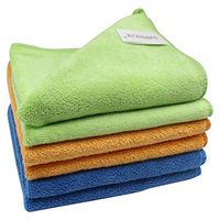 12"x12" Microfiber Cleaning Cloth 6PCS 3 Colors(Green Blue Orange) Reusable Wash Clothes for House Boat Car Window Cleaner 2PCS Screen Cloth as Gift