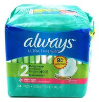 Always ULT Thn Act LNG Sp Size 14ct Always Fresh Ultra Thin Active Long Super W/Wings 14ct