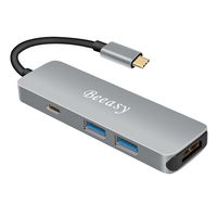 Beeasy USB C Adapter,Type C hub with 4k HDMI Video Output,Power Delivery (PD) Charging Port,2 USB 3.0,Multi Ports for MacBook Pro 2016/2017 Mac,More USB C Device (Space Gray)