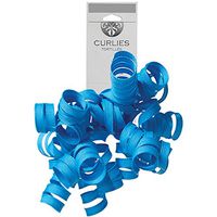 JAM PAPER Grosgrain Curly Gift Bows - Blue - 120/Pack