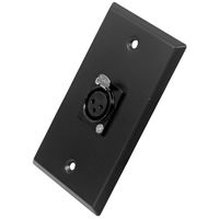 Seismic Audio SA-PLATE5 Black Stainless Steel Wall Plate with Single XLR Female Connector