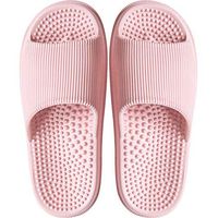 Deerway Acupressure Massage Slippers Therapeutic Reflexology Sandals for Foot Acupoint Massage Shiatsu Arch Pain Relief Non-Slip Massage Shoes for Bath Shower (7-7.5 W US Women/6-6.5 W US Men, Pink)