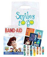 Toy Story Band-Aid Brand Bandages Assorted Shapes & Sizes, 20ct! Plus Stickers & Smiles to Go Bag!