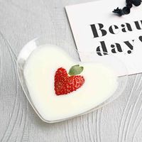 Efavormart 120 Pcs - Clear Elegant 3.25" x 4.25" Heart Disposable Plastic Dessert Plates for Wedding Party Banquet Events